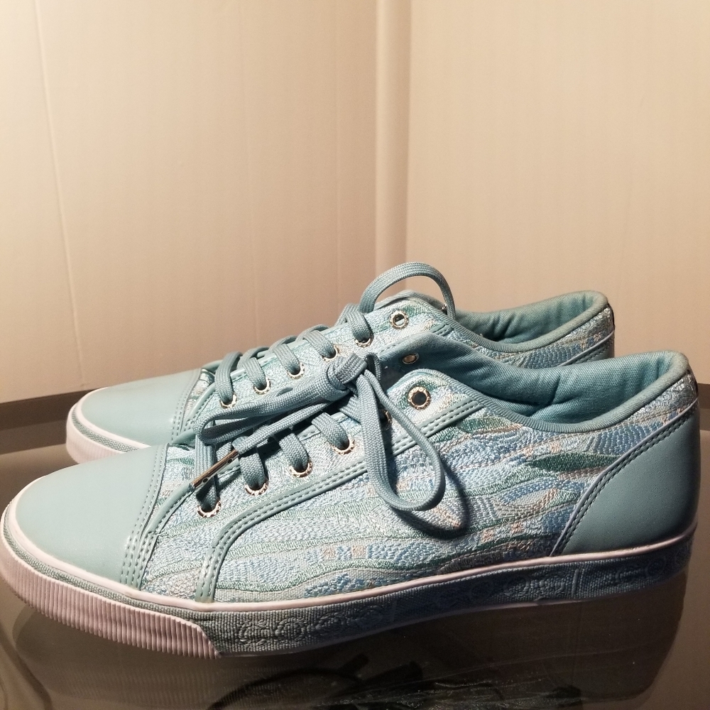 COOGI CWF017 sky blue knit casual sneakers - Picture 2 of 8